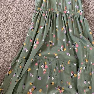 Girls Long green maxi dress size 7
